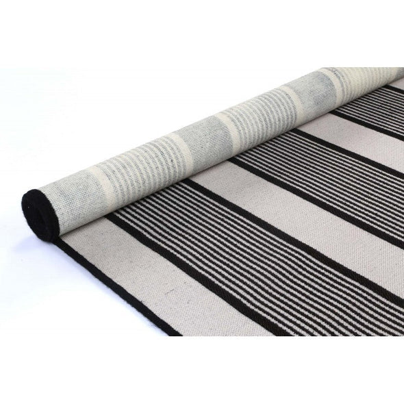 Miami Black Stripe Indoor Outdoor Rug